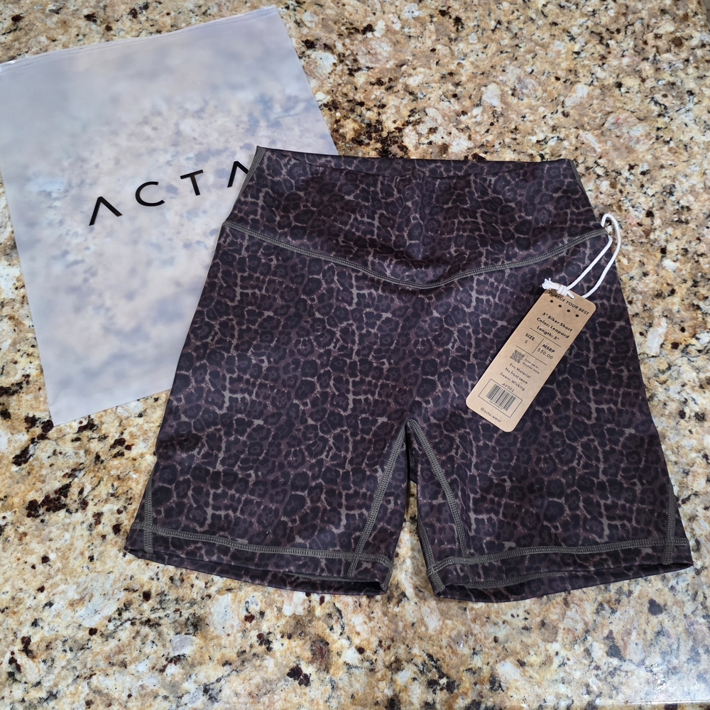 Leopard Print Biker Shorts